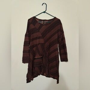 IC made by conniek k Striped Brown Tunic Top